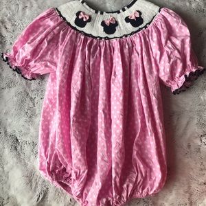 Minnie Mouse Smocked Bubble